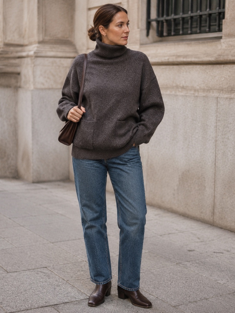 Vintage United Colors of Benetton 100% Lambswool Turtleneck Sweater Italy